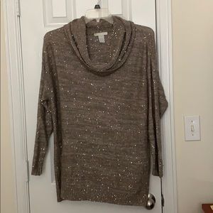 Shiny cowl neck sweater